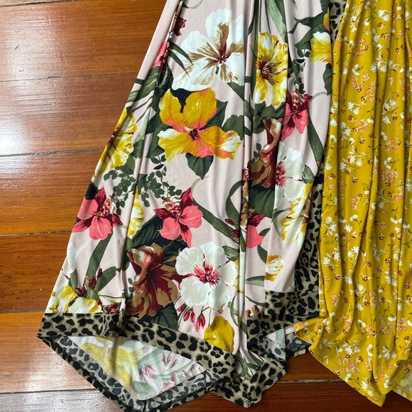 Leopard Print Floral Patchwork Midi Crossover Tie Dress - Size Medium - Picture 8 of 11